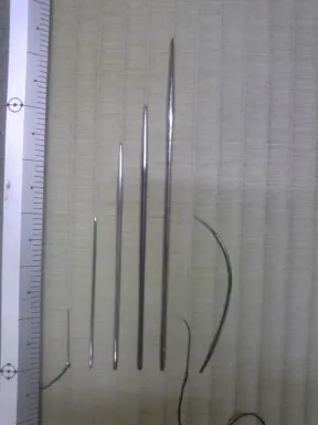 畳職人が使用する様々な縫い針