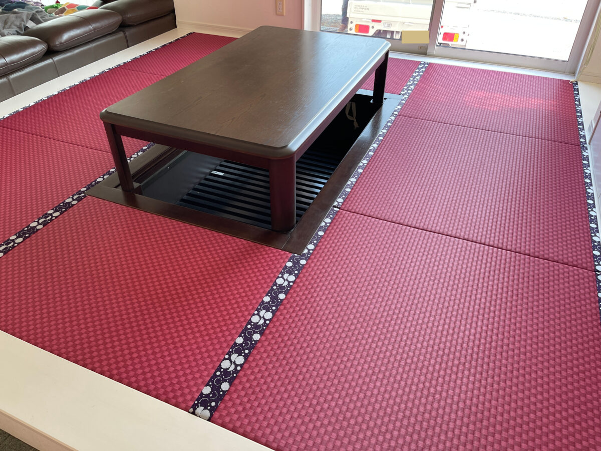 MIGUSAカメリア市松の畳表で表替えした半畳8枚の施工例